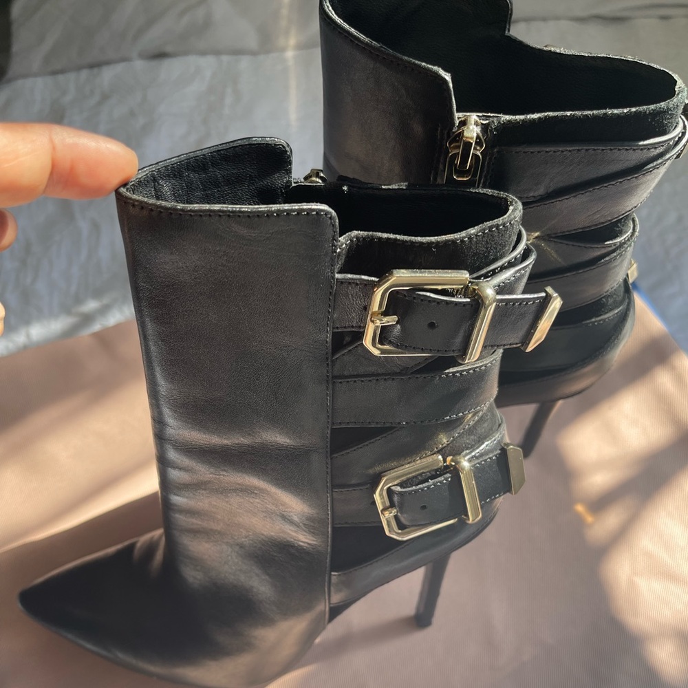 Marciano Black Ankle Bootie with buckle detail